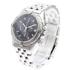 BREITLING CHRONOMAT A13050.1 39mm SS Black Dial Automatic Chronograph Date #C488 2