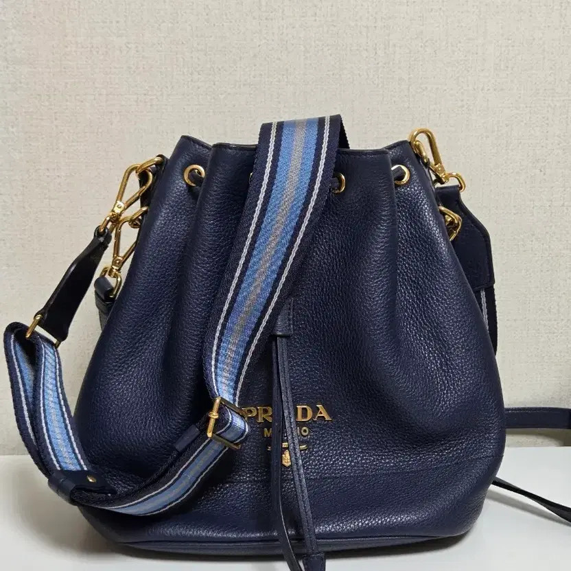 Prada Vettore Dino Bucket Bag - Blue thumbnail 7
