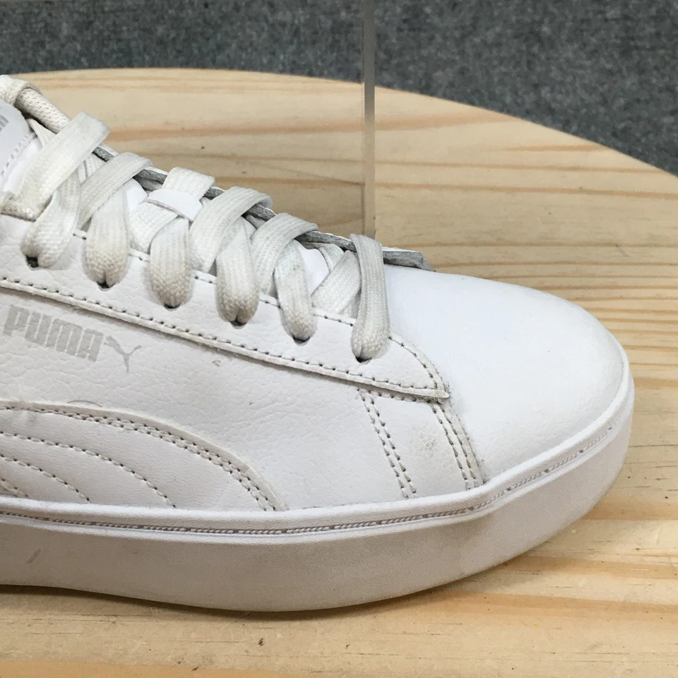 Puma Shoes Womens 7 Smash Platform V2 Sneakers White Lace Up Low Top 394006-01 - Image 2 of 4