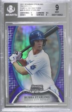 2011 Bowman Sterling Purple Refractor 1/10 Bubba Starling #48 BGS 9 MINT u2h