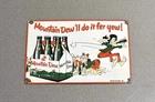 VINTAGE 12” 1961 MOUNTAIN DEW SODA PORCELAIN SIGN CAR GAS TRUCK OIL MOTORCYCLE