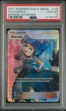 Full-Art Acerola Pokemon 2017 Sun & Moon Burning Shadows English 142/187 PSA 10 on eBay