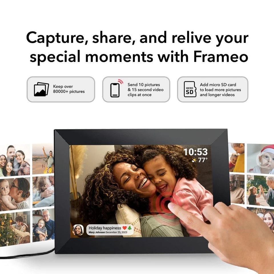 Frameo 10.1 Inch WiFi Digital Picture Frame with 1280 * 800P IPS Touch Screen... - Image 4 of 4