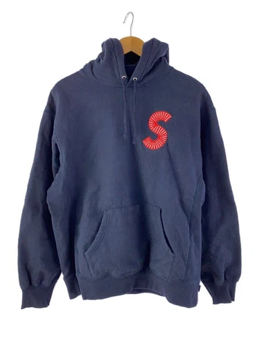 Supreme Felpa con Cappuccio 20AW SLOGO FELPA CON Cappuccio s cotone Navy Usata