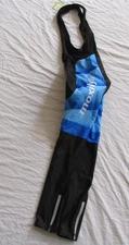 NWT Moxilyn Black Blue Padded Cycling Full Length Bibs Overalls Adult sz Small