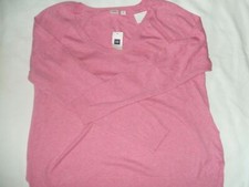 Women's NWT 39.95 GAP Long Sleeve Crewneck Soft Pink Sweater NEW