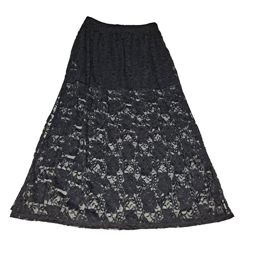Vintage Jessica's Gunnies Floral Lace Prairie Skirt, Size 9 Dead