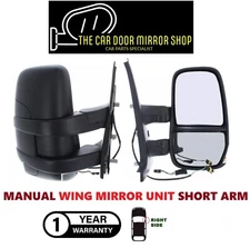 Fits IVECO DAILY 2006-2014 Right Side Complete Manual Wing Mirror Unit Short Arm