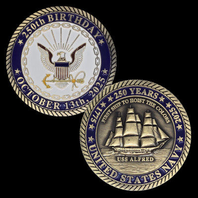 2025 United States Navy 250th Anniversary Challenge Coin Navy birthday