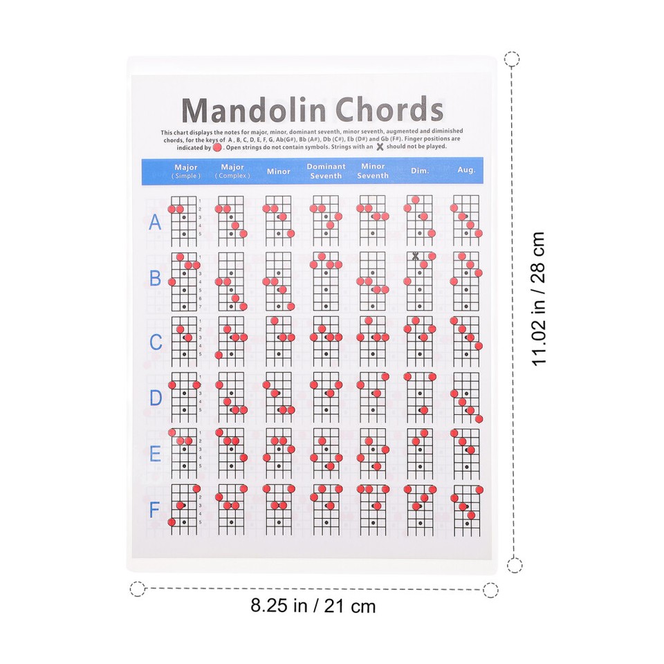 Mandolin Practice Chart Fretboard Note Chord Poster eBay
