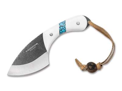 Condor Blue River Skinner Jagdmesser Outdoor Lederscheid 440C Micarta Weiß 60058