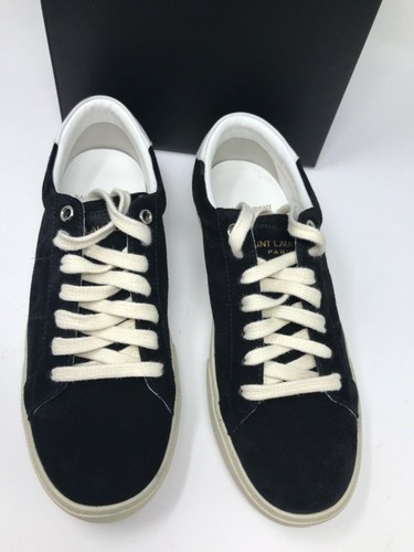 Saint Laurent Court Classic Sneakers $525 Black 34.5 / 4.5 SL/06 Low Top Suede - Picture 6 of 10