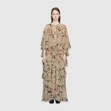Gucci Floral Print Organdy Ruffle Dress - With Tags- RRP$7,500 AUD