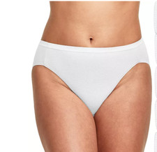 4 Pk Hanes Sz 7 Cotton Mid-Waisted High Cut Briefs Panties UNDERWEAR NEW