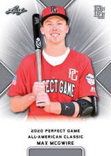 2020 Max Mcgwire Leaf Perfect Game Nike AA Classic Aflac Game-Day Rookie