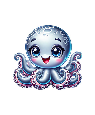 Wandtattoo Aufkleber Kawaii Octopus Wandaufkleber 18*18cm Groß