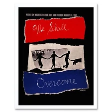 Propaganda Political Civil Rights African American March 12X16 Inch Framed Print