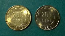 LOTTO 2 MONETE 200 LIRE 1979-1980 - FDC DA ROTOLINO