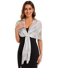 Sparkling Metallic Shawls and Wraps with BuckleWomen Shawls and Wraps for Eve...