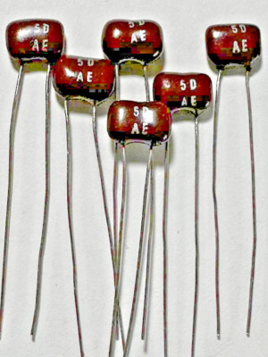 8X - 5pF @ 500V .5pF (DM10 SIZE) DIP SILVER MICA CAP - GOOD 4 *HiFi ...