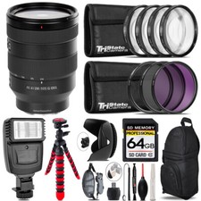 Sony FE 24-105mm f/4 G OSS Lens Flash Tripod  More -64GB Accessory Kit