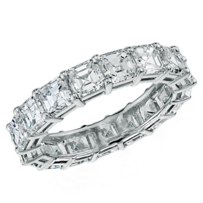 Taglio Asscher Diamante Elegante Carato Graffa Set Eternity
