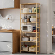 64" Tall Bamboo Bathroom Shelf Wardrobe Shoe Rack Bookcase Kitchen Display Stand