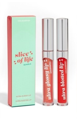 NIB Colourpop (Slice of Life Bundle) Ultra Glossy Fresco,Ultra Blotted Swing  