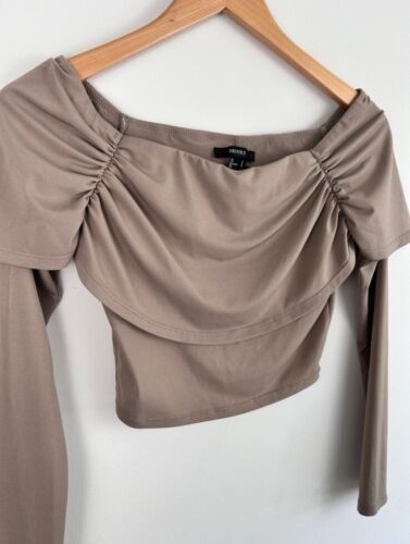 Forever 21 Long Sleeve Off The Shoulder Crop Top Size XS - Picture 2 of 5
