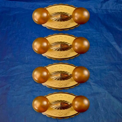 Set Of Four 4 Antique Two Light Flush Mount Fixtures Rewired Lights 6i