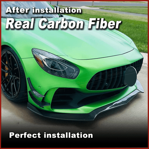 For Mercedes Benz AMG GT R 2016-2018 Real Carbon Fiber Front Bumper Lip Spoiler  - Picture 4 of 11