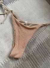 Zaful Textured Cheeky Bikini Bottom Brown Beige  Small/Medium NEW