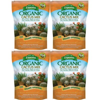 Espoma Organic Cactus Mix Soil for Succulents, Palm and Citrus, 4qts, Pack  of 4 | eBay