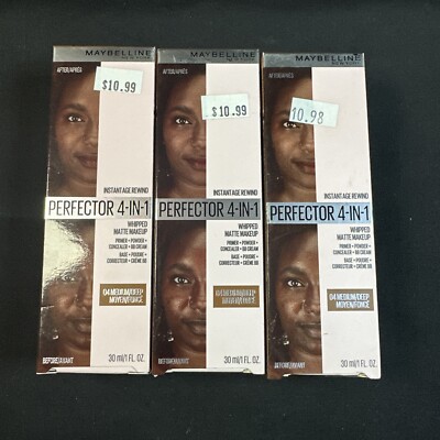 3x Lot Maybelline Age Rewind 4-In-1 Perfector Whipped Matte 04 MED/DEEP