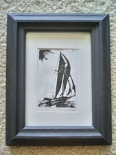  Sailboat Copper Plate Etching Print Copy By Frederick W. Hauptle