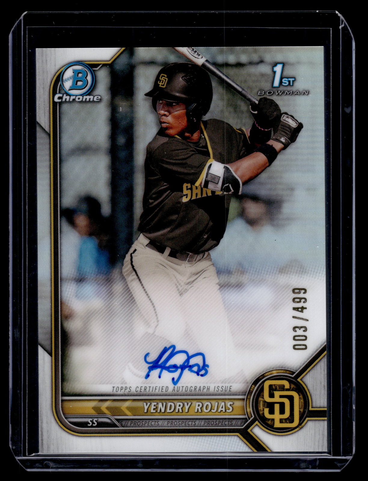 Yendry Rojas 2022 Bowman Chrome Refractor Auto Card /499 #CPA-YR