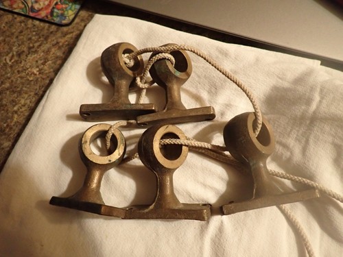 Vintage Boat Cleat Bronze Nautical Eyelet BRONZE NAUTICAL lot of 5