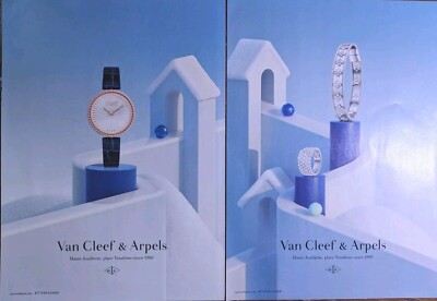 Van Cleef & Arpels Haute Joaillerie Colorful Fashion Two Page Watch Print Ad