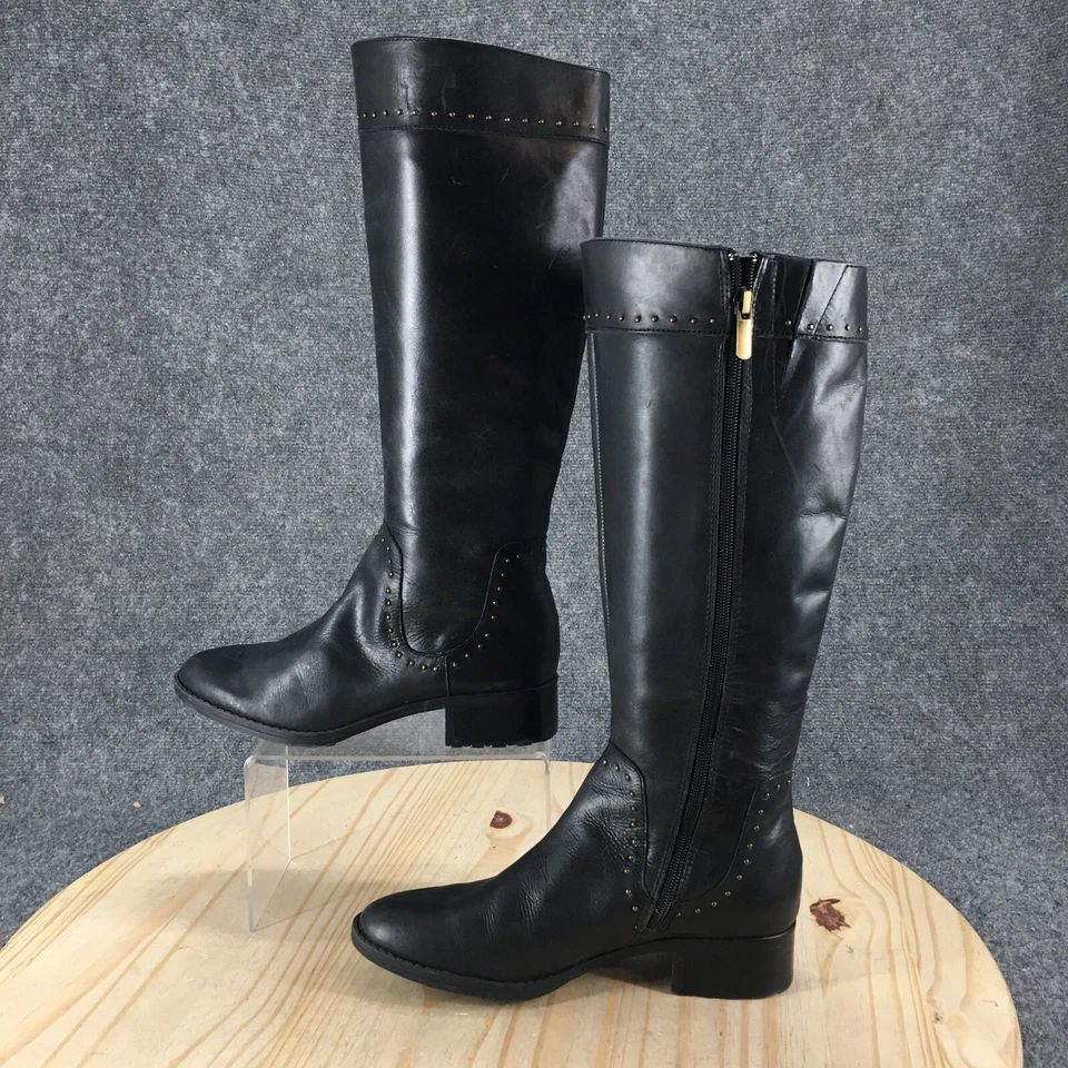 Botas Circa Joan & David Mujer 6 M Talaro Altas Montar Cuero Negro Tacones con Cremallera Foto 2 de 4