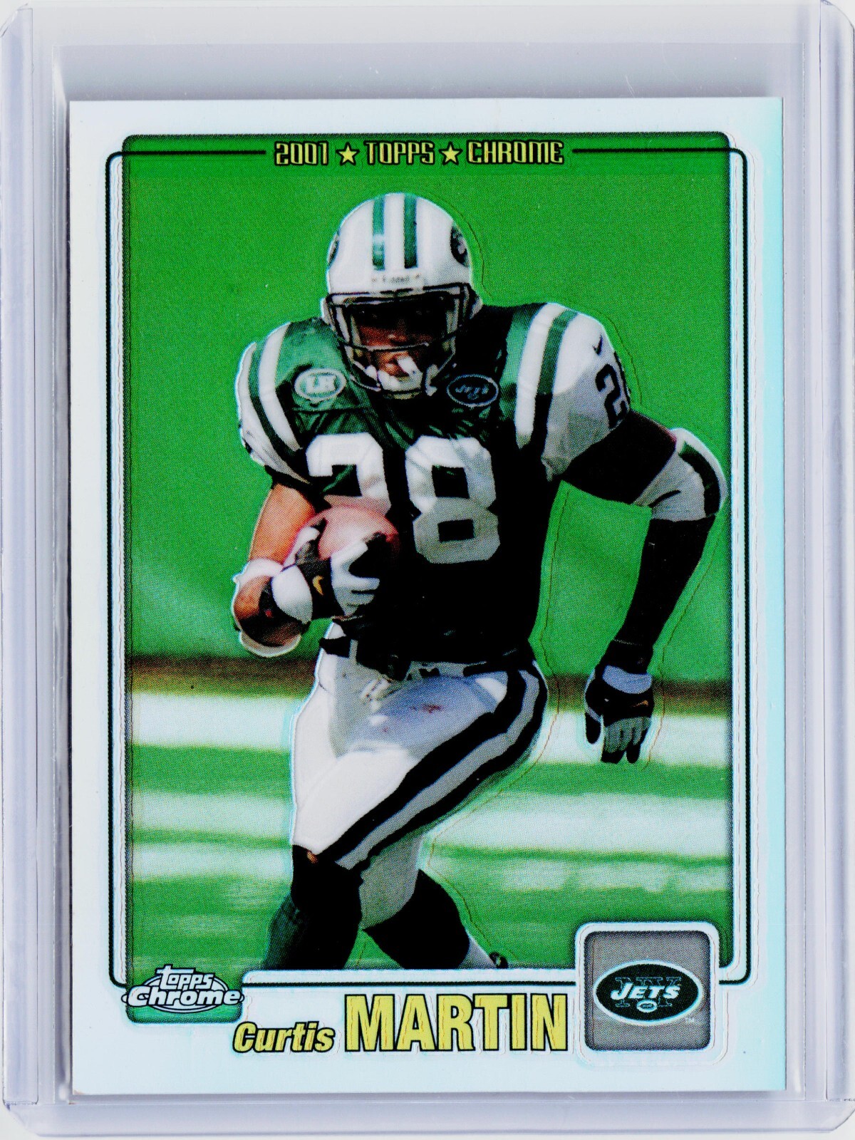 2001 TOPPS CHROME REFRACTOR #123 - CURTIS MARTIN #ED 880/999