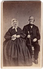 CDV Circa 1860s Abdullah Freres Old Husband And Wife Couple Pera Constantinople