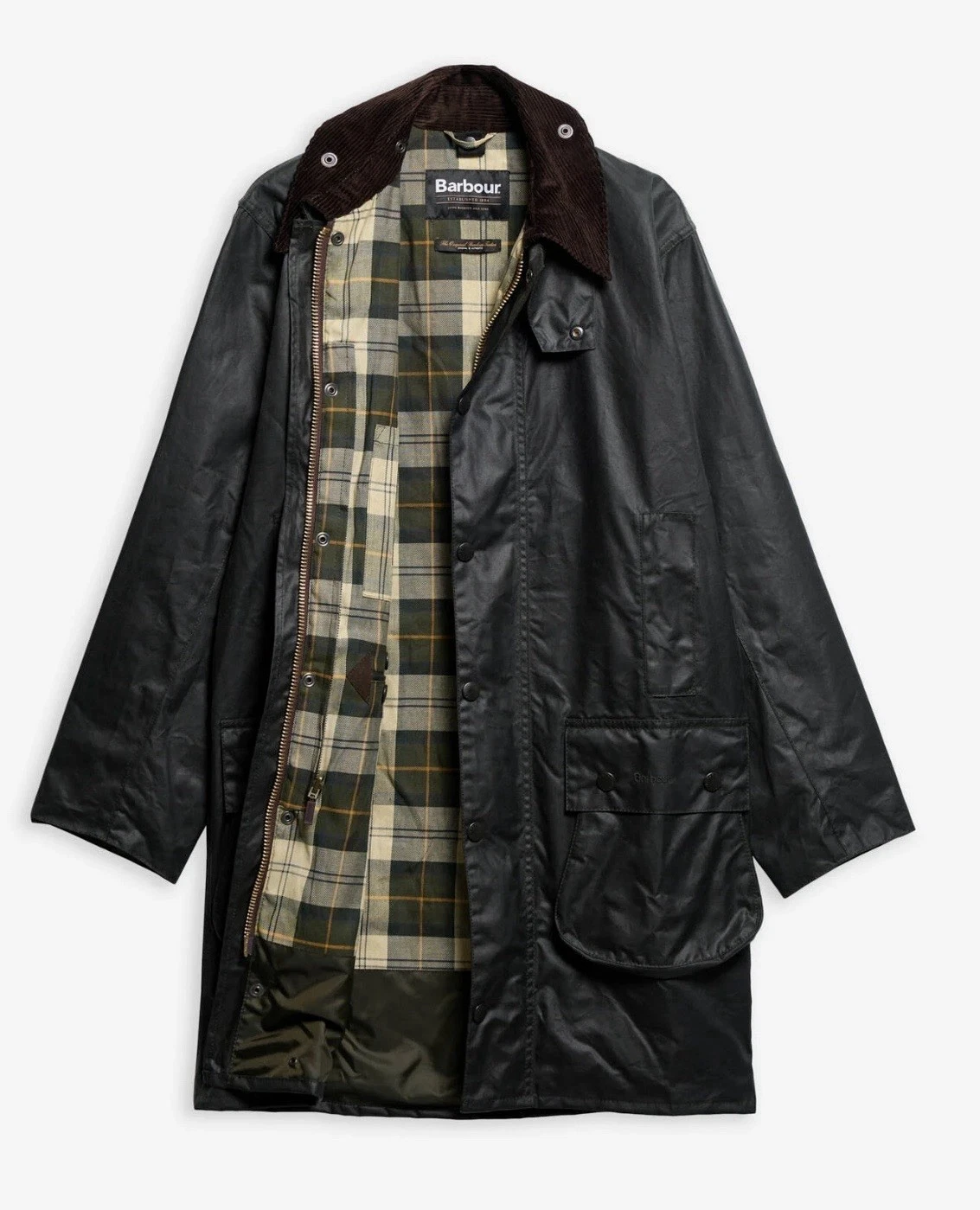 Rare Brand New with tags BARBOUR Men Border Wax Jacket hard to get size 46 Sage - product detail image 1