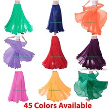 Chiffon Spiral Skirts Belly Dance 3 layer Circle Costume Gypsy Club HOT Flamenco