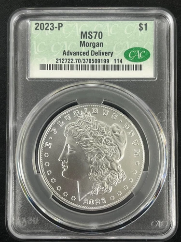 2023P MORGAN SILVER  DOLLAR CAC MS70 ~ADVANCED DELIVERY