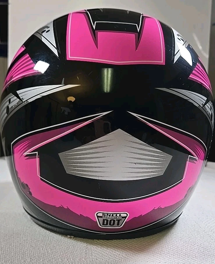 ZR1 Full Face Helmet With Visor- Pink & Silver- Size Large- DOT Certified Foto 3 de 4
