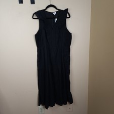 J. Crew V-neck smocked midi dress in Black Size 16