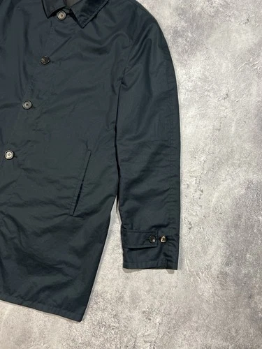 ⁠VTG Calvin Klein Collection Italy Reversible Coat Jacket Mens L 50 Dark Navy⁠ image 5