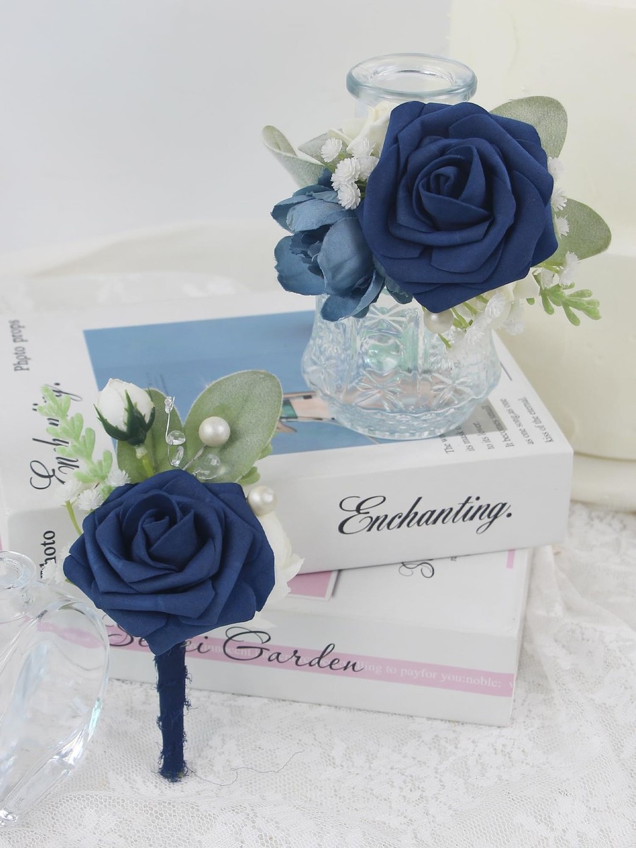 Bruiloft Corsage Boutonnières Witte Roos Zijde Vintage
