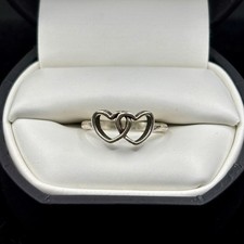 James Avery Two Hearts Together Ring Sterling Silver Size 5.5 Band