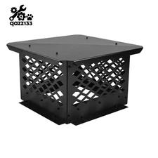 14" x 14" Flue Caps Outdoor Fireplace Chimney Cover Black Square Chimney Cap